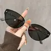 Moda Gafas de Sol Cat-Eye con Borde Dorado para Mujer, Elegantes Gafas Estilo Old Money, Modernas Gafas de Sol de Alta Gama para Hombre con Protección UV