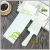 Faca de bolo descartável cortador de aniversário plástico fosco espessado faca de puxar cortador de dente de serra embalagem individual 100