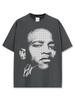 Camiseta de Manga Curta com Estampa Digital Transfronteiriça de Vince Carter, Algodão Pesado Vintage, Decote Pequeno, Algodão Puro, Estampa Ins Moderna