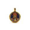 Xizang 1.5cm Acero Inoxidable Mini Pequeño Thangka Cinco Ye Huang Caishen Cinco Caminos Caishen Thangka Colgante Caja Gawu
