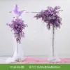 Paisaje de cañas ventana de otoño arreglo de flores artificiales decoración soporte de madera de cuerno de vaca boda escena de flores artificiales paisaje flor