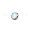 Aretes de aleación de titanio F136 de fondo plano con piedra lunar, acabado liso y mate, incrustaciones, expansores de lengua de titanio G23, expansores de labio, joyería para piercing