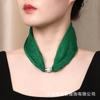 Elegante Bufanda Pequeña de Seda con Hebilla Magnética para Uso Diario, Bufanda Decorativa de Lujo Ligero, Bufanda para Mujer Ligera, Cómoda y Transpirable Nueva