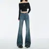Jeans Retro Azules de Micro-Campana para Mujer Nuevo Estilo Otoño 2026 Chica Popular Adelgazantes No Ajustados a las Piernas Sueltos de Campana hasta el Suelo Modernos