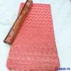 5 Yardas de Tela de Algodón Bordada Estilo Africano Más una Caja de Set de Pañuelo Hayes Encaje de Algodón Suizo