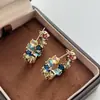 Pendientes Coloridos en Forma de C para Mujer, Nuevos Pendientes de Moda 2025 con un Toque de Lujo, Aguja de Plata, Accesorios de Oreja Versátiles de Nicho