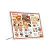 Caja de Luz Luminosa para Menú Vidrio Templado A3 Tablero de Menú para Té de Burbujas A4 Mesa de Bar Tablero de Lista de Precios de Pie Tablero de Exhibición Publicitaria