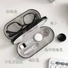 Estuche doble de doble capa para gafas y estuche para lentes de contacto de doble uso, integrado para lentes de color y miopía, caja de almacenamiento doble universal de cuero, venta al por mayor