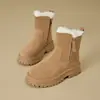 Botas de Nieve para Mujer Nuevas 2026 Invierno con Felpa Gruesa Algodón de Nieve Suela Gruesa Caña Media Botas de Algodón Impermeables Antideslizantes Zapatos de Algodón
