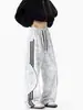 Calça de Moletom Listrada Tie-Dye Estilo Americano para Homens, Tendência Primavera e Outono 2026 Colete de Penas para Casal, Calça Casual Solta de Perna Reta