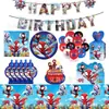Decoración de fiesta de cumpleaños temática de Spider-Man Marvel juego de 5 piezas pancarta globo tamaño inserto para pastel
