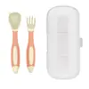 Mesa para Alimentar Bebés Vajilla Suplemento Alimenticio para Bebés Tenedor Cuchara Portátil de Giro Flexible Entrenamiento Grado Alimenticio para Niños