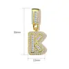 Colar Europeu e Americano Transfronteiriço Novo Estilo Pingente com Design de Letra 26 Letras Micro-Incustado com Diamante, Material de Cobre com Senso de Design