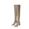Botas calcetín de moda puntiagudas, hasta la rodilla, elásticas para mujer, estilo de tubo largo de nicho, nuevas botas de diseño de moda europea y americana 2026