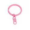 Accesorios para Joyería DIY Anillos Planos de Colores con Cadena de Cuatro Secciones Llavero Llavero Llavero Anillo de Caramelo Arcoíris
