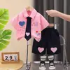 Traje de Camisa de Manga Corta para Niños 2025 Verano Nuevo Estilo Estilo Bebé y Niño Pequeño Traje de Dos Piezas 1-5 Años Traje para Niños