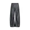 Calça de Terno Casual Masculina com Silhueta Solta Vibe Marca Tendência Design Plissado Cor Sólida Versátil Calças Soltas