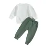 Conjunto de Suéter de Manga Larga con Letras y Pantalones Casuales con Cordón para Niños Otoño e Invierno Conjunto Guapo de Dos Piezas Transfronterizo para Europa y América