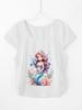 Camiseta de niña con patrón popular transfronterizo que se puede hacer DIY 4-14 años de edad con estampado de dibujos animados para niñas deportiva y de ocio tops de color puro