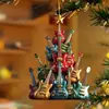 Libros Navideños Creativos Transfronterizos Colgante para Coche Árbol de Navidad Decoración Acrílica Navideña Decoraciones para el Hogar en Fiestas