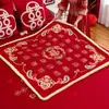 Almofada festiva bordada 'cem bênçãos' vermelha da noiva de casamento, conjunto completo de suprimentos para preparação de casamento para a noiva