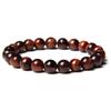 Pulsera de Abalorios de Piedra Artificial de 8 mm para Hombre, Pulsera Elástica de Turquesa Blanca, Venta al por Mayor