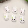 Acessórios de Resina DIY Desenho Animado Mini Coelho Branco Cola de Chantilly Acessórios para Grampo de Cabelo Capa de Celular Fivela de Sapato Pingente de Chaveiro