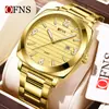 Relojes Populares Europeos y Americanos Ofns Luminoso Resistente al Agua Simple de Moda de Negocios para Hombre Calendario Único Ligero y Delgado Reloj de Cuarzo
