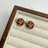 Brincos de Gancho Estilo Francês Luxo Leve Vintage Esmalte Gotejante Vermelho Âncora Enrolamento Agulha de Prata 925 Brincos Studs de Moda High-end