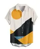 Nova Camisa Havaiana de Verão Mais Vendida para Homens, Estampa Digital 3D, Manga Curta, Lapela, Top Casual