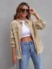 En stock 2025 Europa y Estados Unidos transfronterizo nuevo casual largo abrigo de mezclilla mujer holgado agujero costura chaqueta
