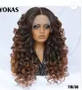Envío Directo del Fabricante Transfronterizo En Stock Peluca Sintética Larga Rizada Gruesa Estilo Celebridad para Mujer de 24 pulgadas Set sin Pegamento