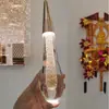Celebridade da Internet Lustre de Escada Duplex Luz Moderna Luxo Villa Loft Duplex Pequeno Apartamento Escolha Lâmpada de Gota d'Água Vazia Lustre Longo