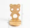 Soporte de teléfono de bambú con adorno de base soporte de teléfono de bambú simple para escritorio soporte universal para tableta LOGOTIPO personalizado