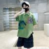 Ropa de Verano para Niños Camiseta de Manga Corta Camisa Polo Delgada Nuevo Estilo 2025 Top de Verano para Niños Medianos y Grandes Absorbente de Sudor y de Secado Rápido
