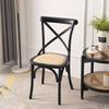Silla de Comedor de Madera Maciza Estilo Vintage, Silla de Boda con Respaldo Cruzado, Silla para Reuniones de Conferencia, Silla de Comedor Retro para Sala de Estar de Hotel, Silla para Uso Doméstico con Respaldo