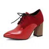 Zapatos de Punta Cosidos 2024 Zapatos de Mujer Tacones Altos y Tobillo Nuevo Comercio Exterior 4 Tallas de Zapatos Cordones Gruesos Negro Blanco
