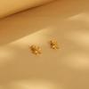 Aretes de Hilo IMI Ligeros Lindos Pequeños Aretes de Libélula Acero de Titanio Dorados Dulces Lindos Aretes Tridimensionales YE223