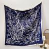 Nuevo Estilo Chino Estilo Nacional Estampado de Plantas Bufanda Cuadrada Grande de 90 para Mujer Ins Diseño de Nicho Sentido de Diseño Shawl Decorativo de Flores y Pájaros Bufanda de Seda Tendencia