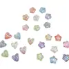 Acrílico UV Transparente Corazón Ondulado Estrella de Cinco Puntas Flor de Ciruelo Agujero Recto Cuentas Hechas a Mano DIY Cadena para Teléfono Móvil Accesorios de Joyería