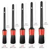 Cepillo de Limpieza para Interiores de Coche Juego de 5 Piezas Mantenimiento de Belleza de Rines Lavado de Autos Cepillo Multifuncional para Detalles Cepillo de Cabeza Redonda para Ranuras