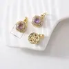 Anillo Caja Mágica Multifacético de Aguamarina Natural Cara de Anillo Pulsera Anillo Forma de Huevo Incrustado con Nan Hong Pulsera de Cristal DIY Accesorios de Joyería