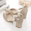Sandalias Versátiles con Punta Cerrada para Mujer, Zapatos de Salón para Mujer, Tacón Grueso, Tira Única, Punta Fina, Dama de Honor, Tacón Medio, Tacón Alto, Novedades Verano 2026