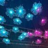 Lámpara de Medusa para Exteriores LED Lámpara de Fibra Óptica Girasol Estrella de Cinco Puntas Lámpara Colorida Impermeable para Patio Lámpara para Césped