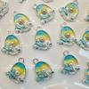 Colgante de Pintura al Óleo del Jardín de Monet Flor Mariposa Espiga de Trigo Perla de Imitación Pulsera de Cuentas DIY Collar Aleación Pendientes de Gota de Aceite