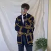 Moda Nueva de Primavera y Otoño Suéter Holgado de Punto Versátil Chaqueta Cardigan Prenda Superior Estilo Japonés Estilo Relajado Ropa de Punto Estilo Coreano para Hombre