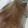 Tela de araña de seda dorada y plateada con hilo desordenado, hecha a mano, para decoración de bodas, ropa, exteriores, diseño de escena, tela COS