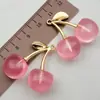 Pendientes Colgantes de Aleación Acrílica de Cereza de Cristal 3D para Hacer Manualidades Transfronterizos, Collares, Llaveros, Accesorios de Joyería