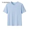 Suéter feminino de malha lisa de 16 agulhas com gola redonda, 100% caxemira, solto, estilo preguiçoso, de manga curta, malha fina, com manga raglã tridimensional