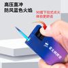 Alto valor de color gradiente a prueba de viento encendedor directo ignición retráctil llama azul compacto portátil impresión fija LOGO venta caliente